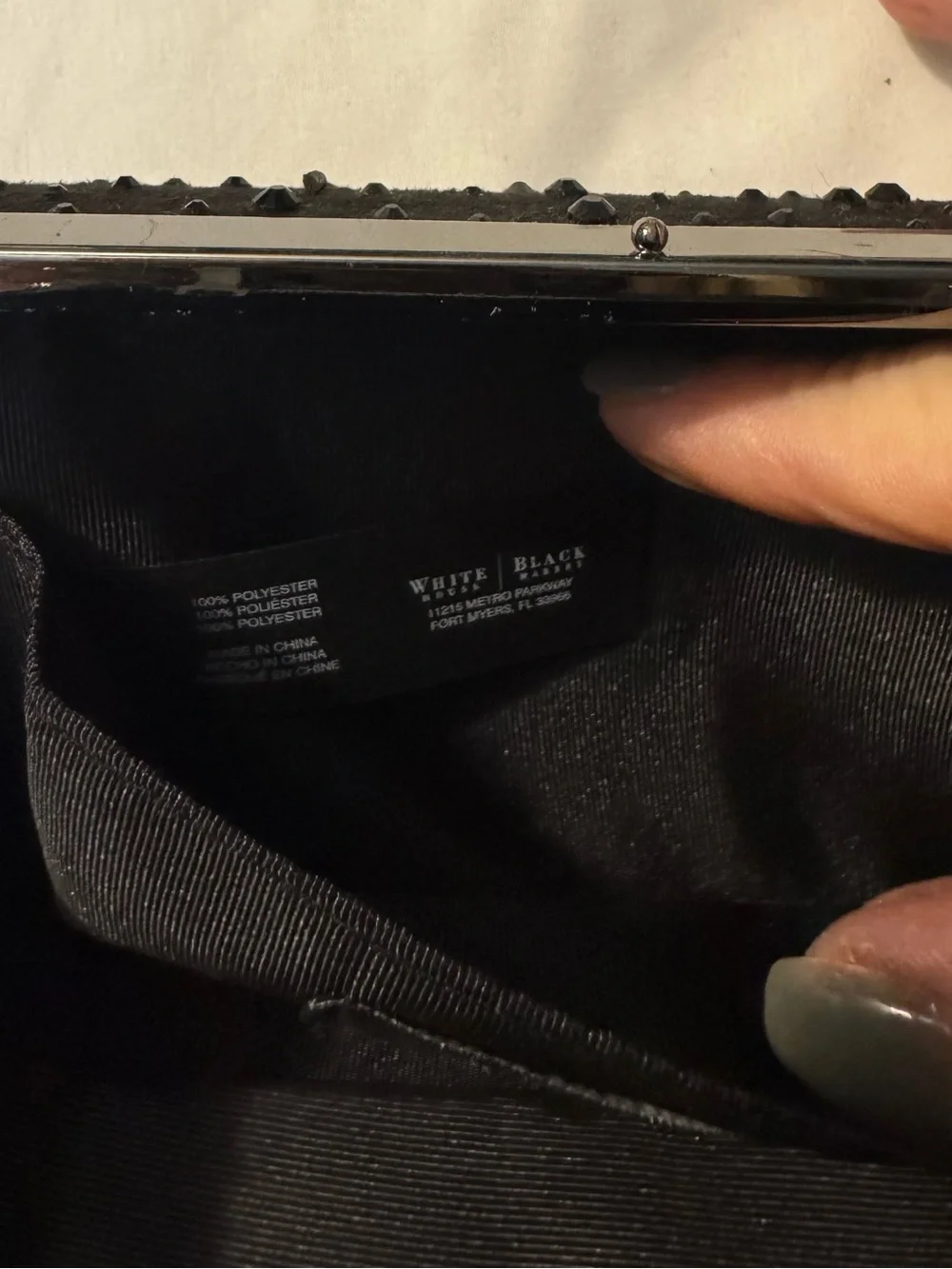 WHBM Black Crystal-Embellished Evening Clutch - Picture 7 of 8